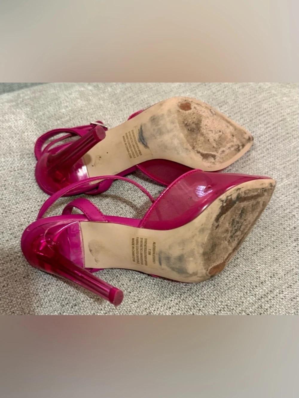 Steve Madden Hot Pink Patent D'Orsay Ankle-Strap Pumps
